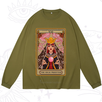 Purplehecate The High Priestess Prophecy Tarot Long Sleeve T-Shirt