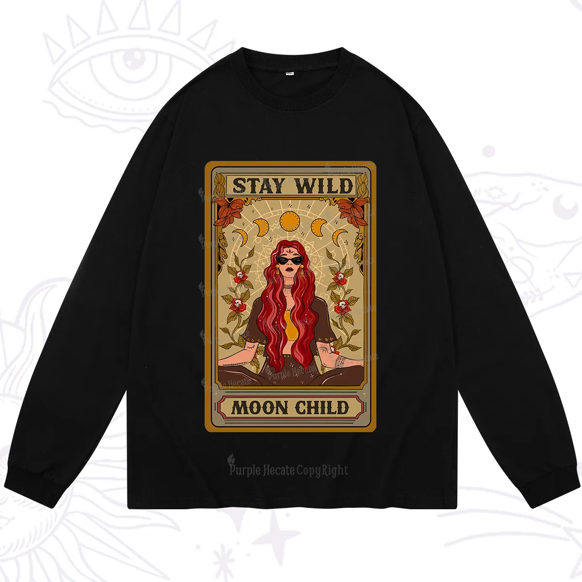 Purplehecate The Stay Wild Moon Child Oracle Card  Long Sleeve T-Shirt