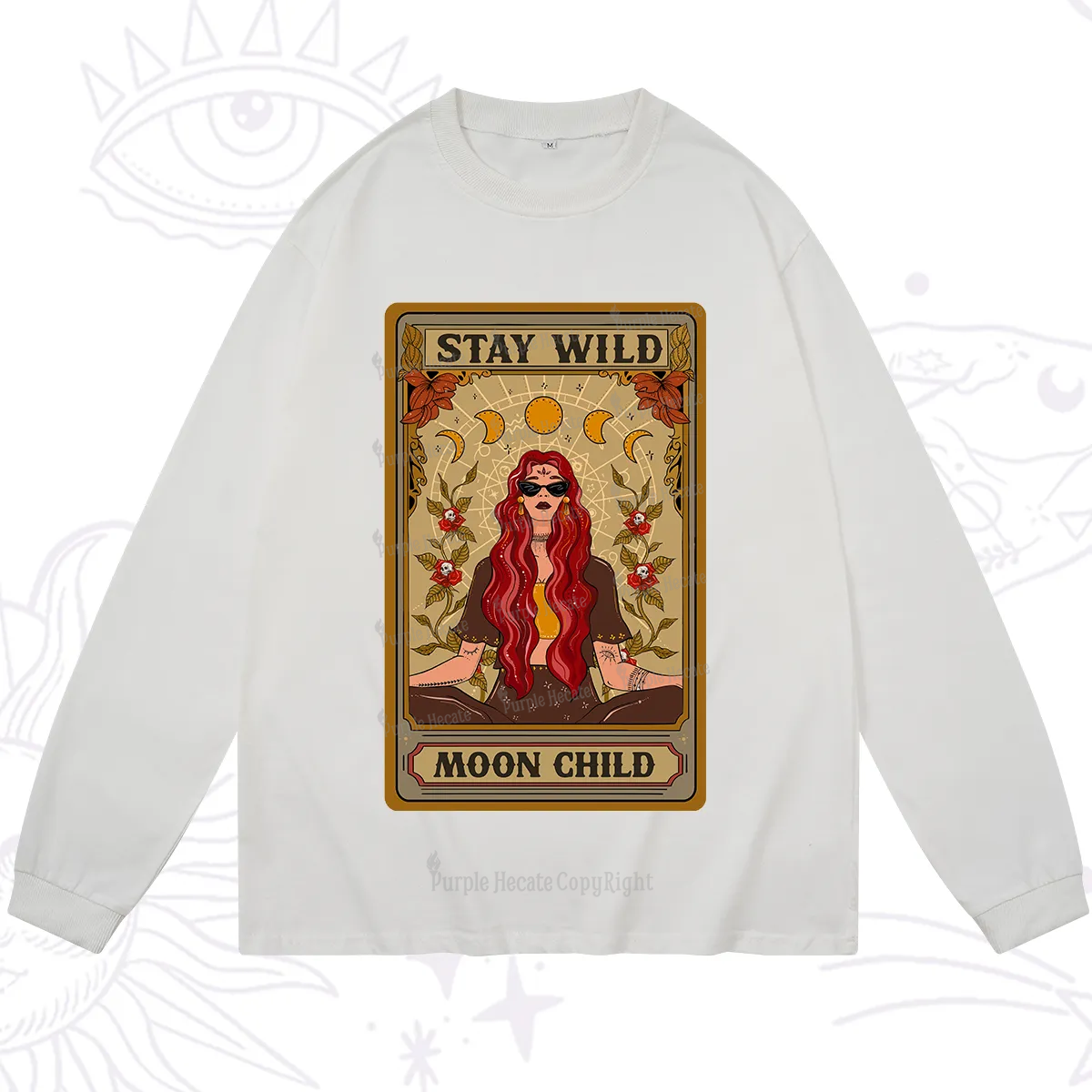 Purplehecate The Stay Wild Moon Child Oracle Card  Long Sleeve T-Shirt