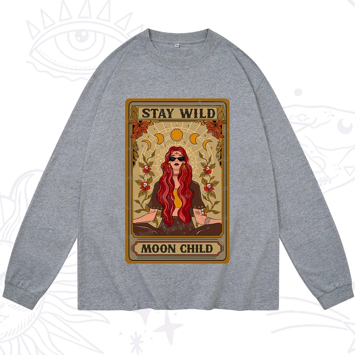 Purplehecate The Stay Wild Moon Child Oracle Card  Long Sleeve T-Shirt