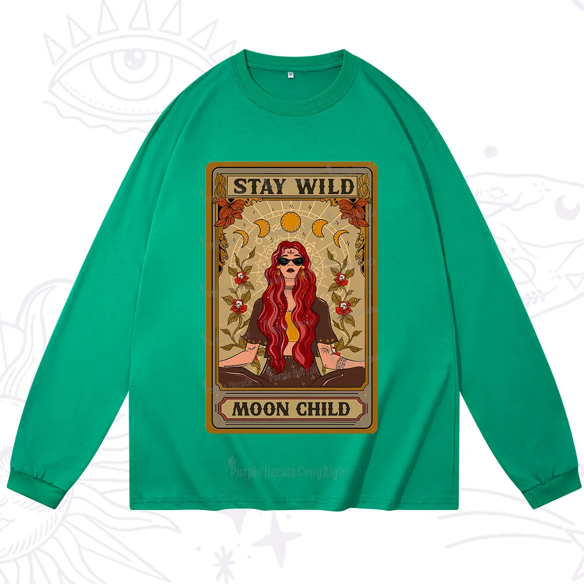 Purplehecate The Stay Wild Moon Child Oracle Card  Long Sleeve T-Shirt