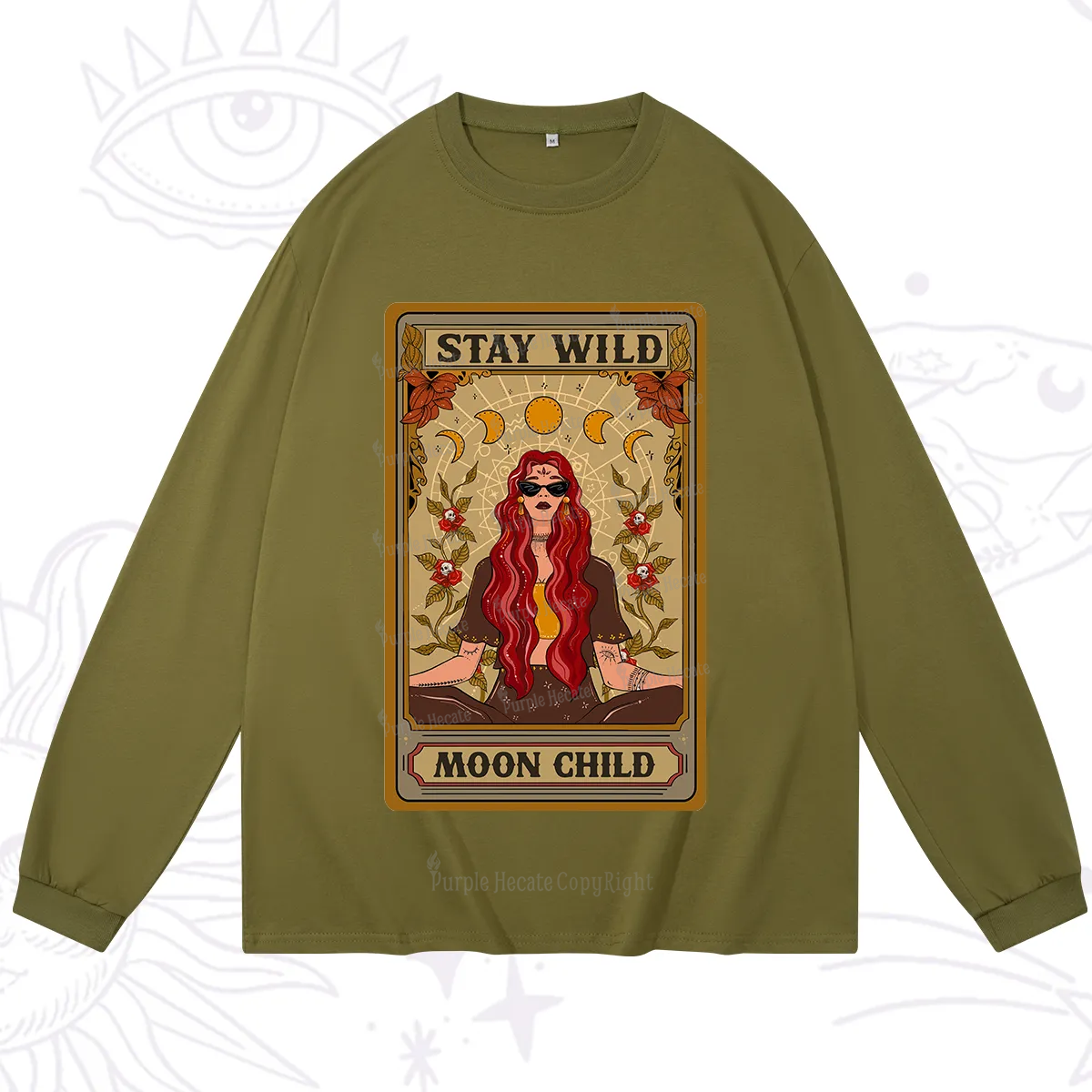 Purplehecate The Stay Wild Moon Child Oracle Card  Long Sleeve T-Shirt