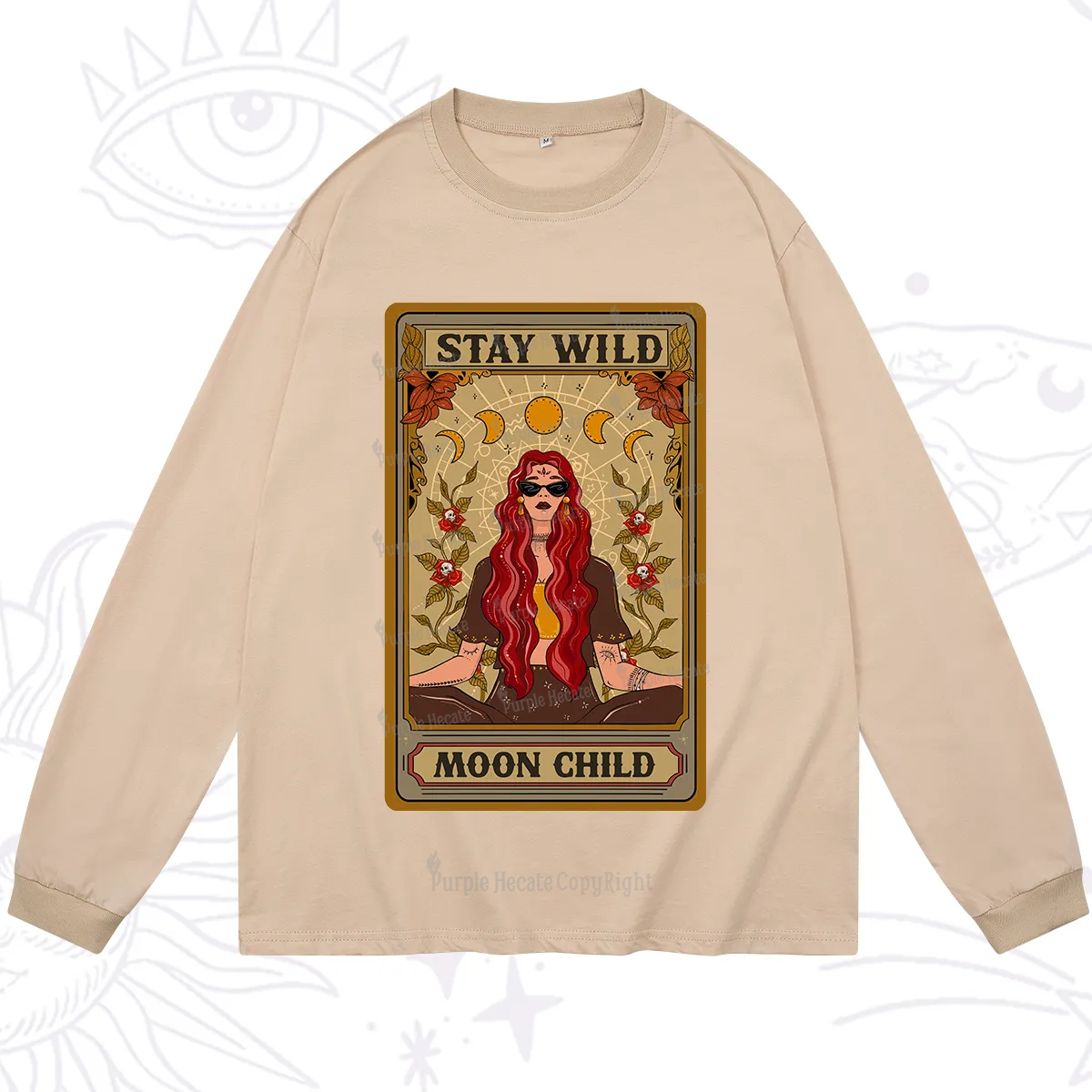 Purplehecate The Stay Wild Moon Child Oracle Card  Long Sleeve T-Shirt