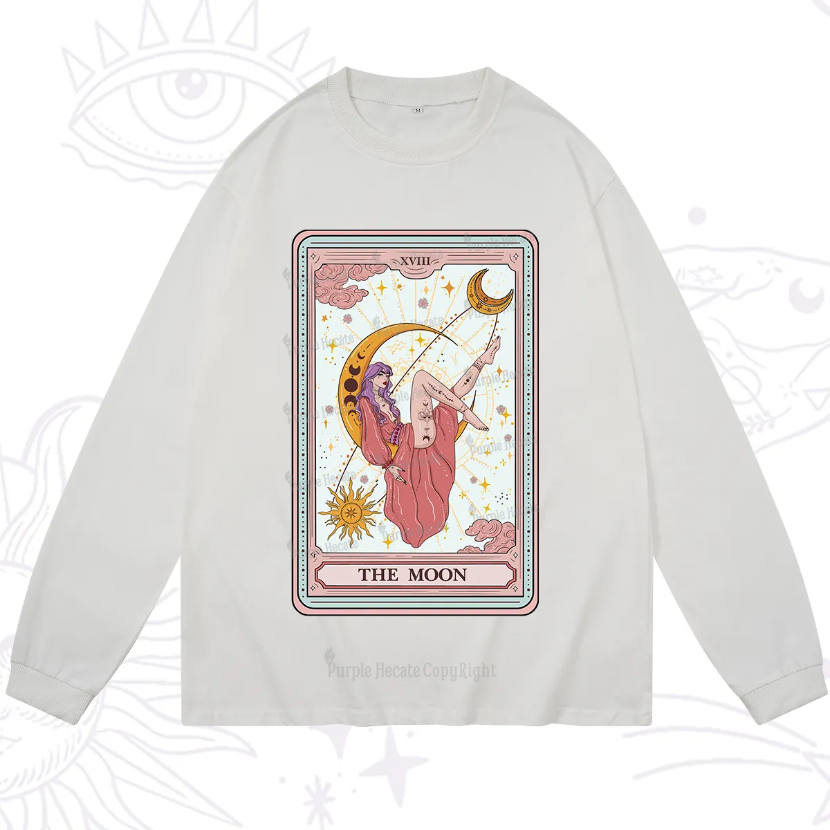 Purplehecate The Moon Tarot Long Sleeve T-Shirt