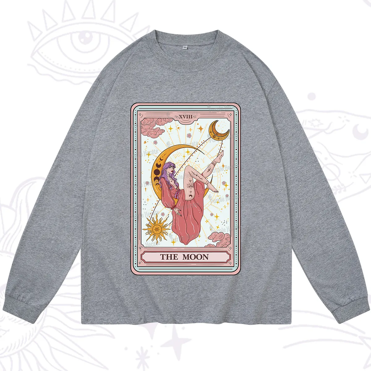Purplehecate The Moon Tarot Long Sleeve T-Shirt