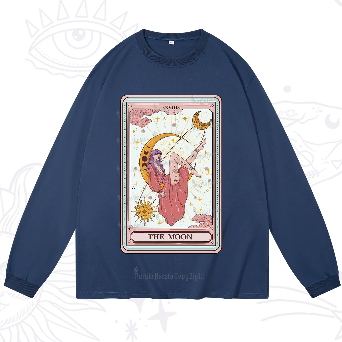 Purplehecate The Moon Tarot Long Sleeve T-Shirt