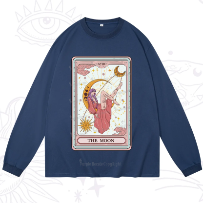 Purplehecate The Moon Tarot Long Sleeve T-Shirt