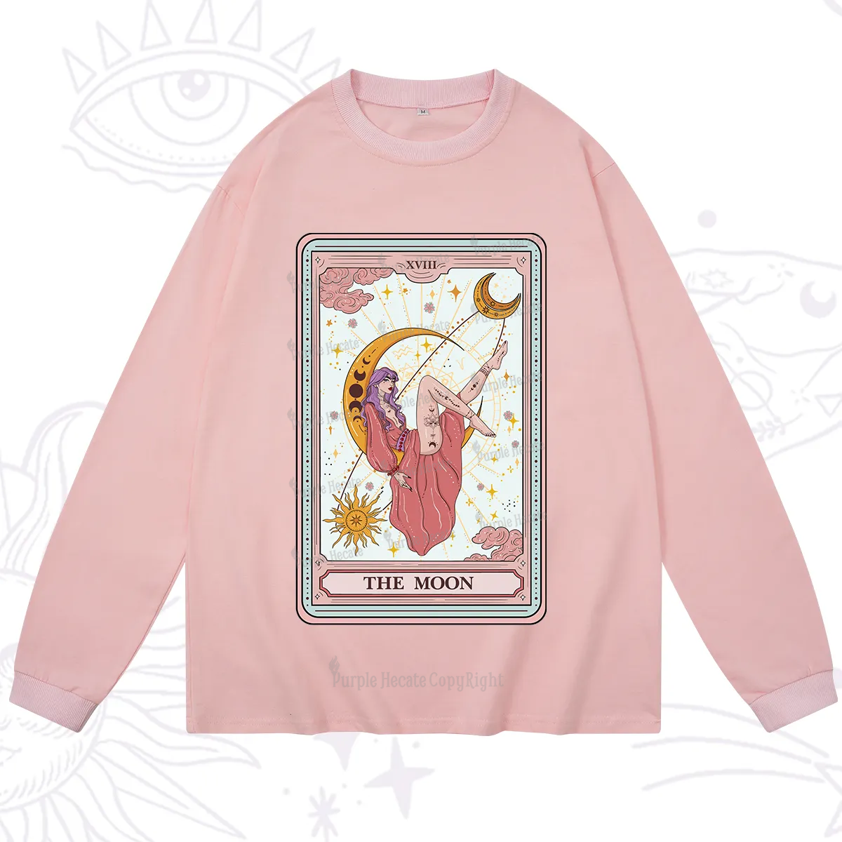 Purplehecate The Moon Tarot Long Sleeve T-Shirt