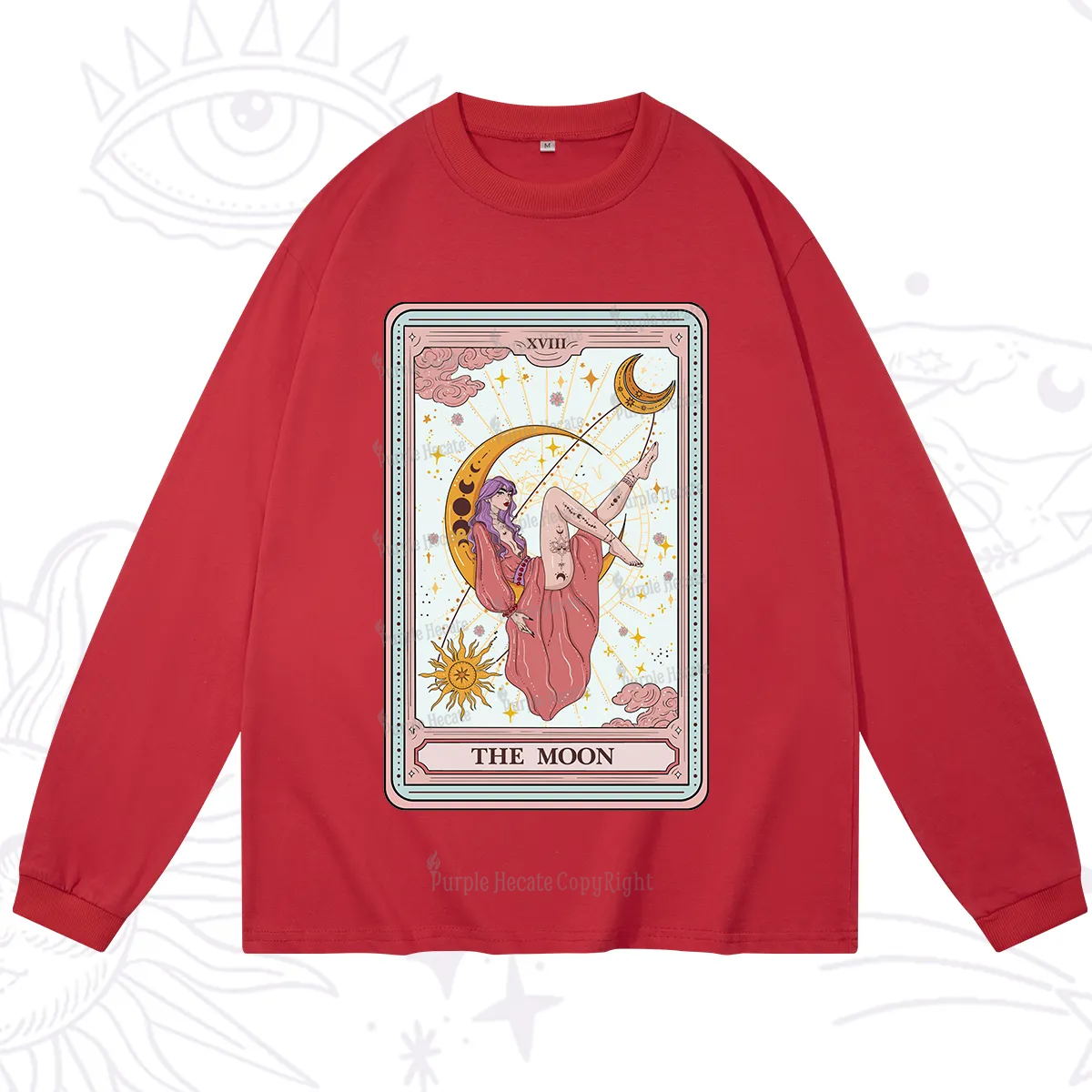 Purplehecate The Moon Tarot Long Sleeve T-Shirt