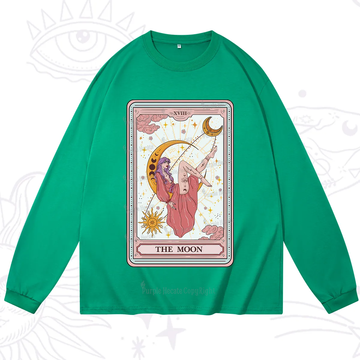 Purplehecate The Moon Tarot Long Sleeve T-Shirt