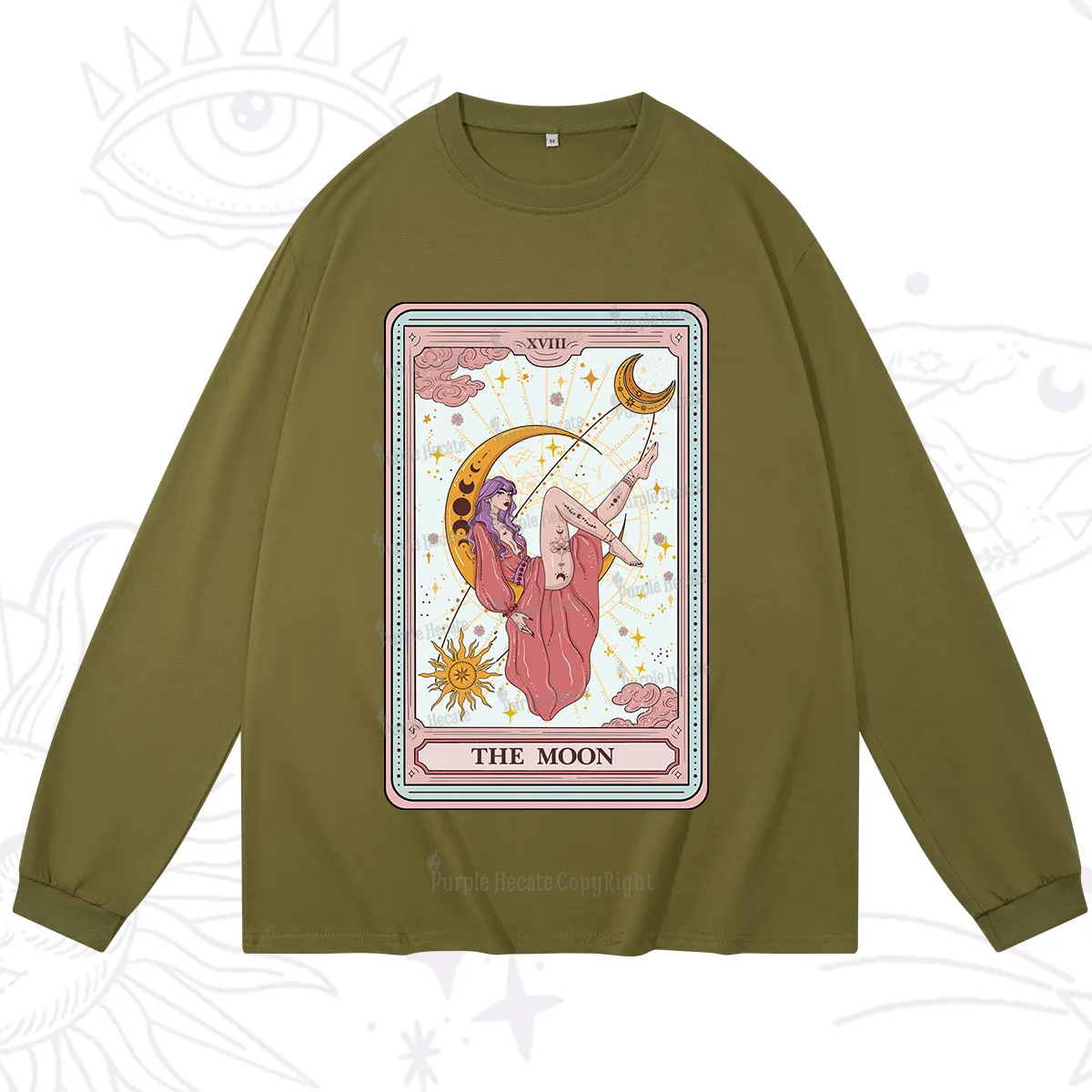 Purplehecate The Moon Tarot Long Sleeve T-Shirt