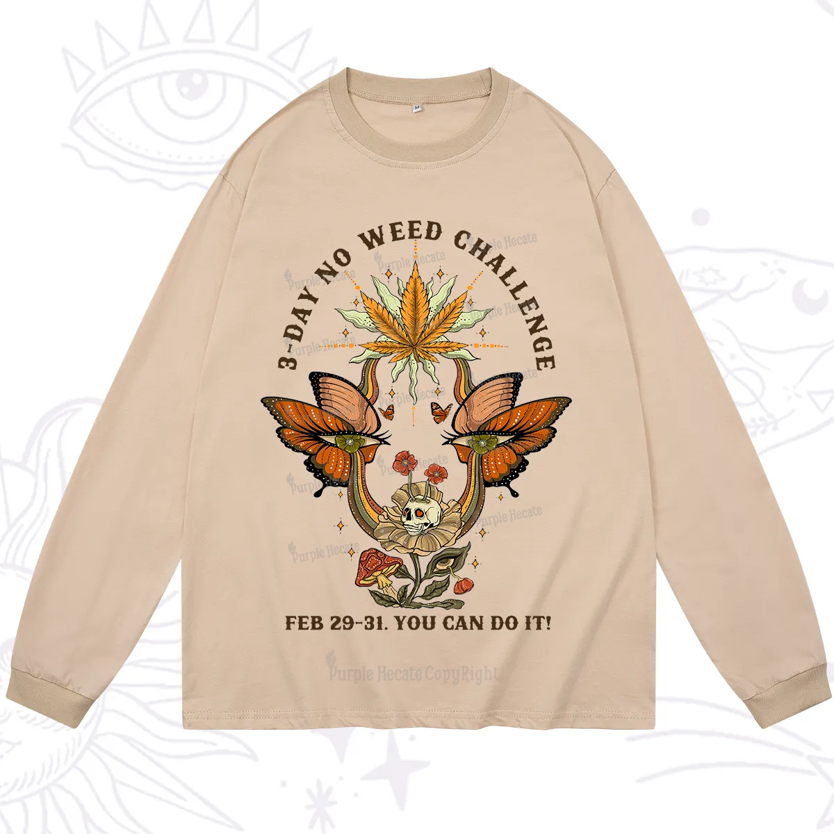 Purplehecate 3 Day No Weed Challenge Long Sleeve T-Shirt