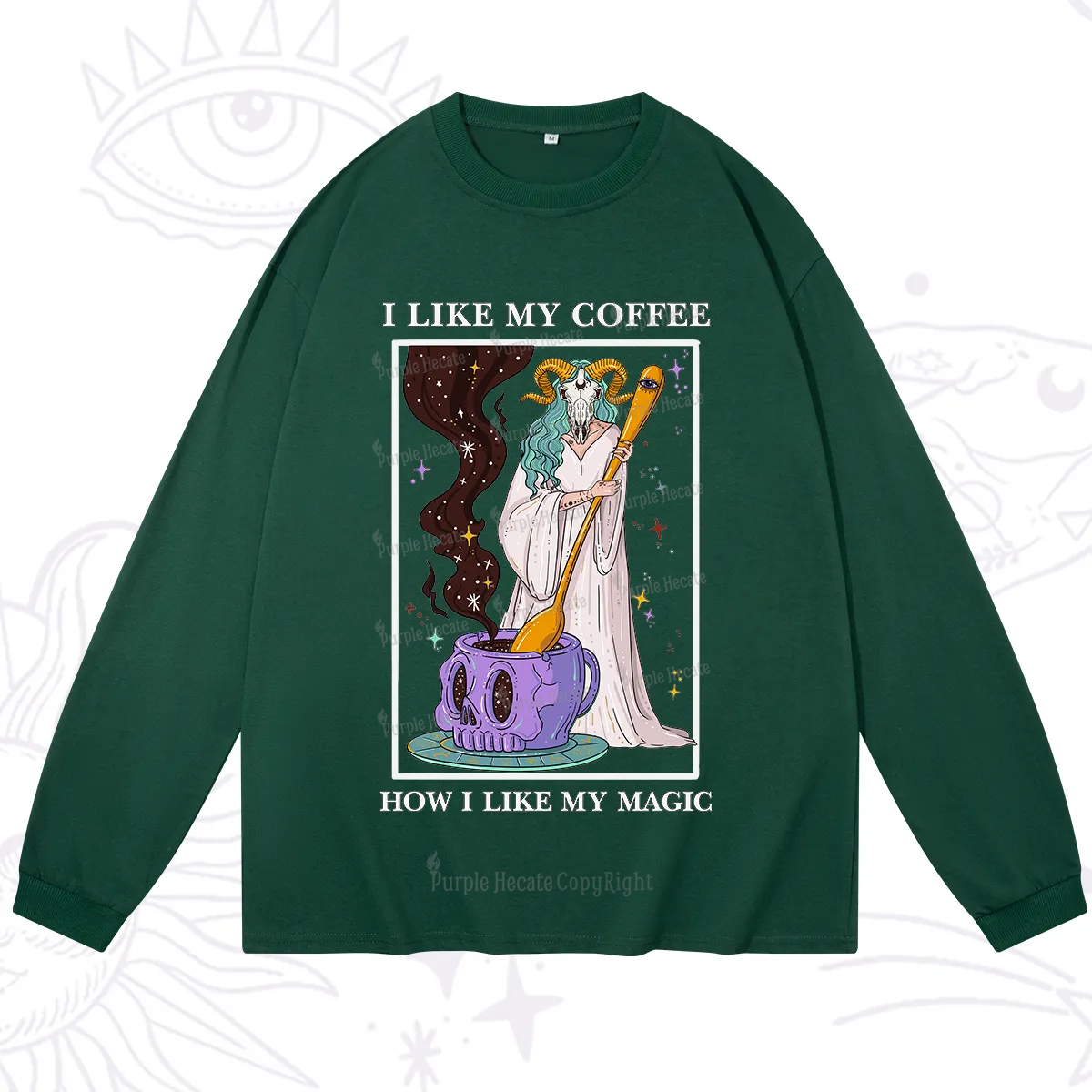 Purplehecate I Like My Coffee How I Like My Magic Long Sleeve T-Shirt