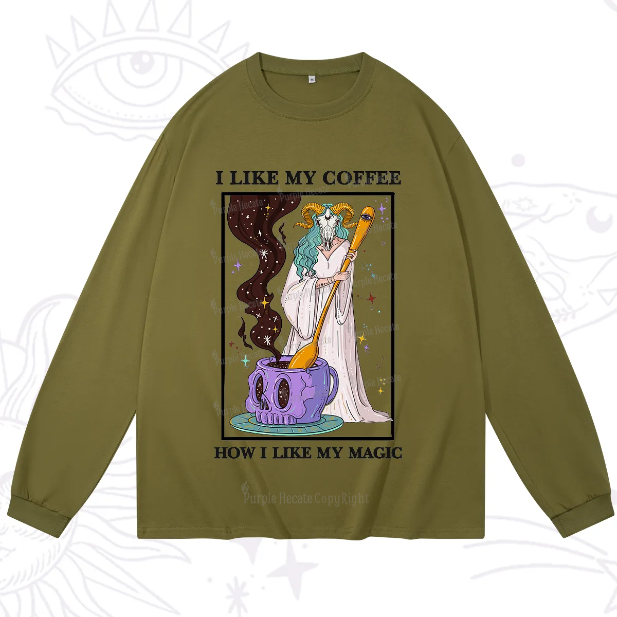 Purplehecate I Like My Coffee How I Like My Magic Long Sleeve T-Shirt
