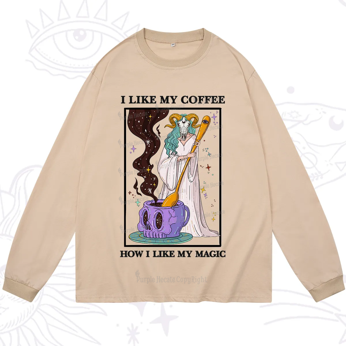 Purplehecate I Like My Coffee How I Like My Magic Long Sleeve T-Shirt