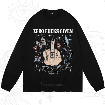 Purplehecate Zero Fucks Given Long Sleeve T-Shirt