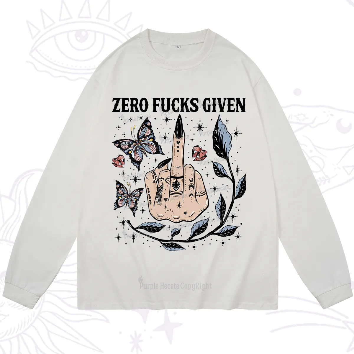 Purplehecate Zero Fucks Given Long Sleeve T-Shirt
