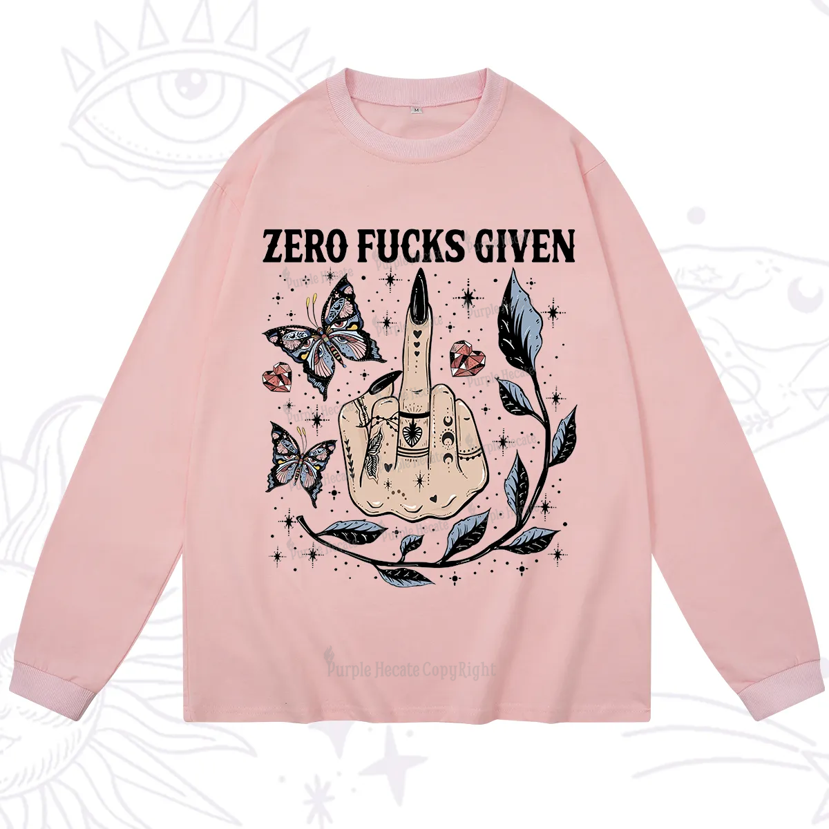 Purplehecate Zero Fucks Given Long Sleeve T-Shirt