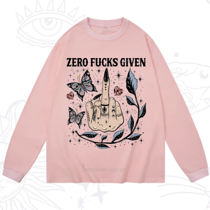Purplehecate Zero Fucks Given Long Sleeve T-Shirt