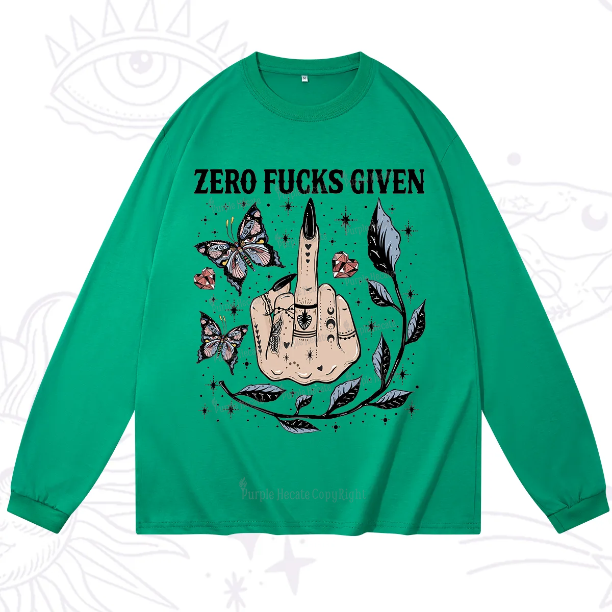 Purplehecate Zero Fucks Given Long Sleeve T-Shirt