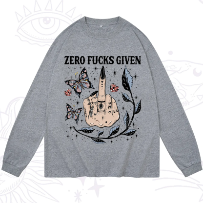 Purplehecate Zero Fucks Given Long Sleeve T-Shirt