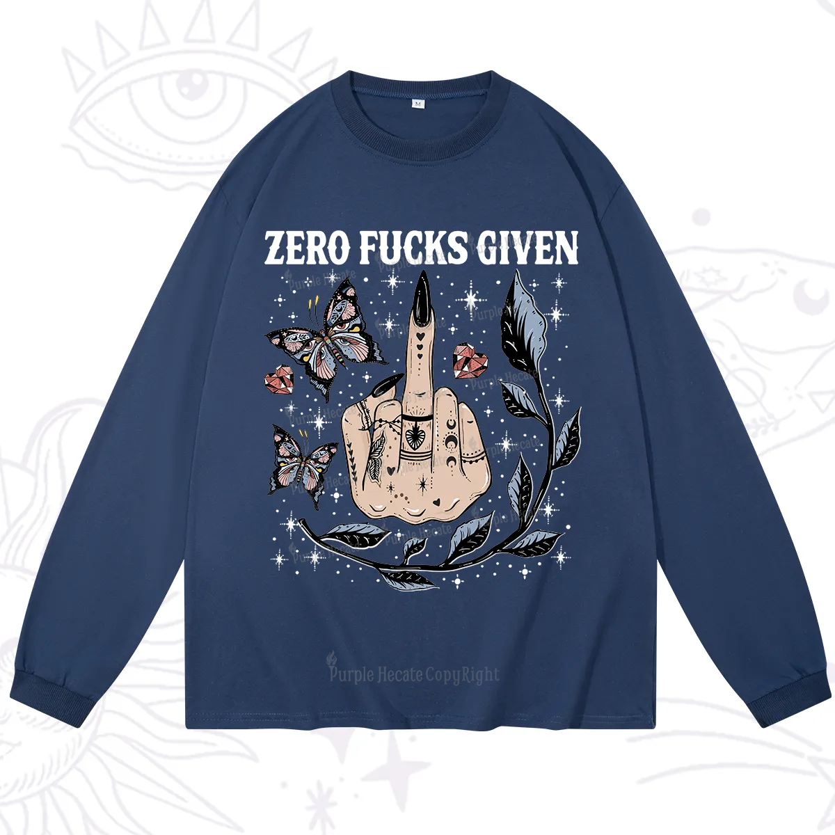 Purplehecate Zero Fucks Given Long Sleeve T-Shirt