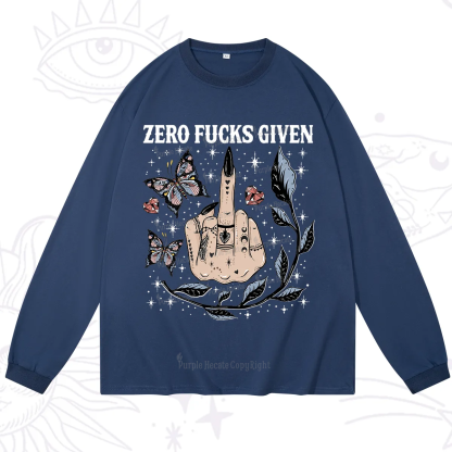 Purplehecate Zero Fucks Given Long Sleeve T-Shirt