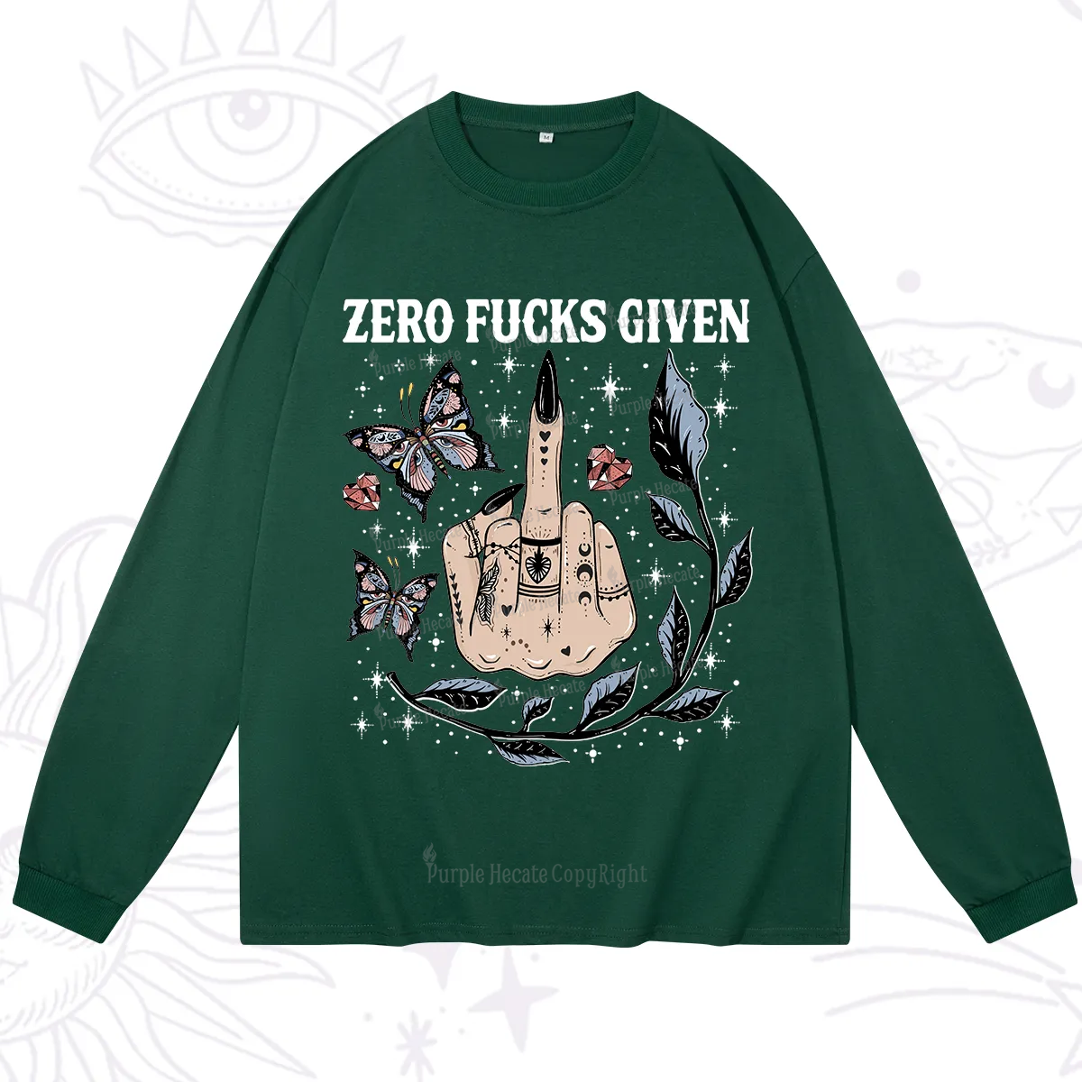 Purplehecate Zero Fucks Given Long Sleeve T-Shirt