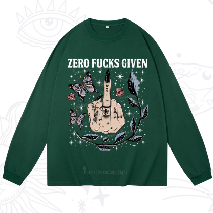 Purplehecate Zero Fucks Given Long Sleeve T-Shirt
