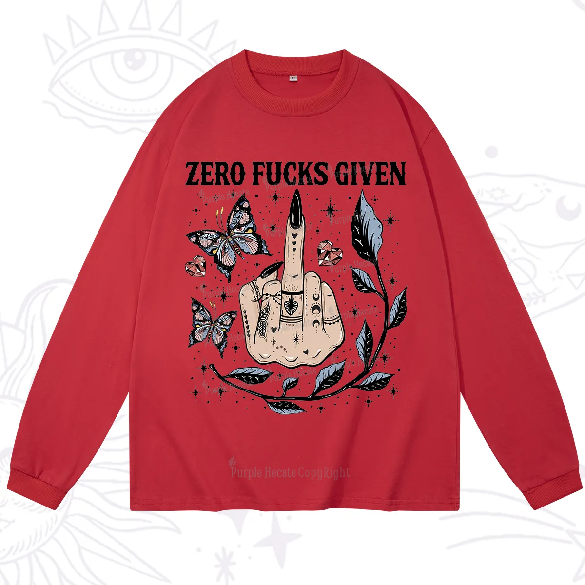 Purplehecate Zero Fucks Given Long Sleeve T-Shirt