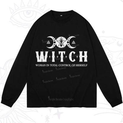Purplehecate Hecate Woman in Total Control of Herself Long Sleeve T-Shirt