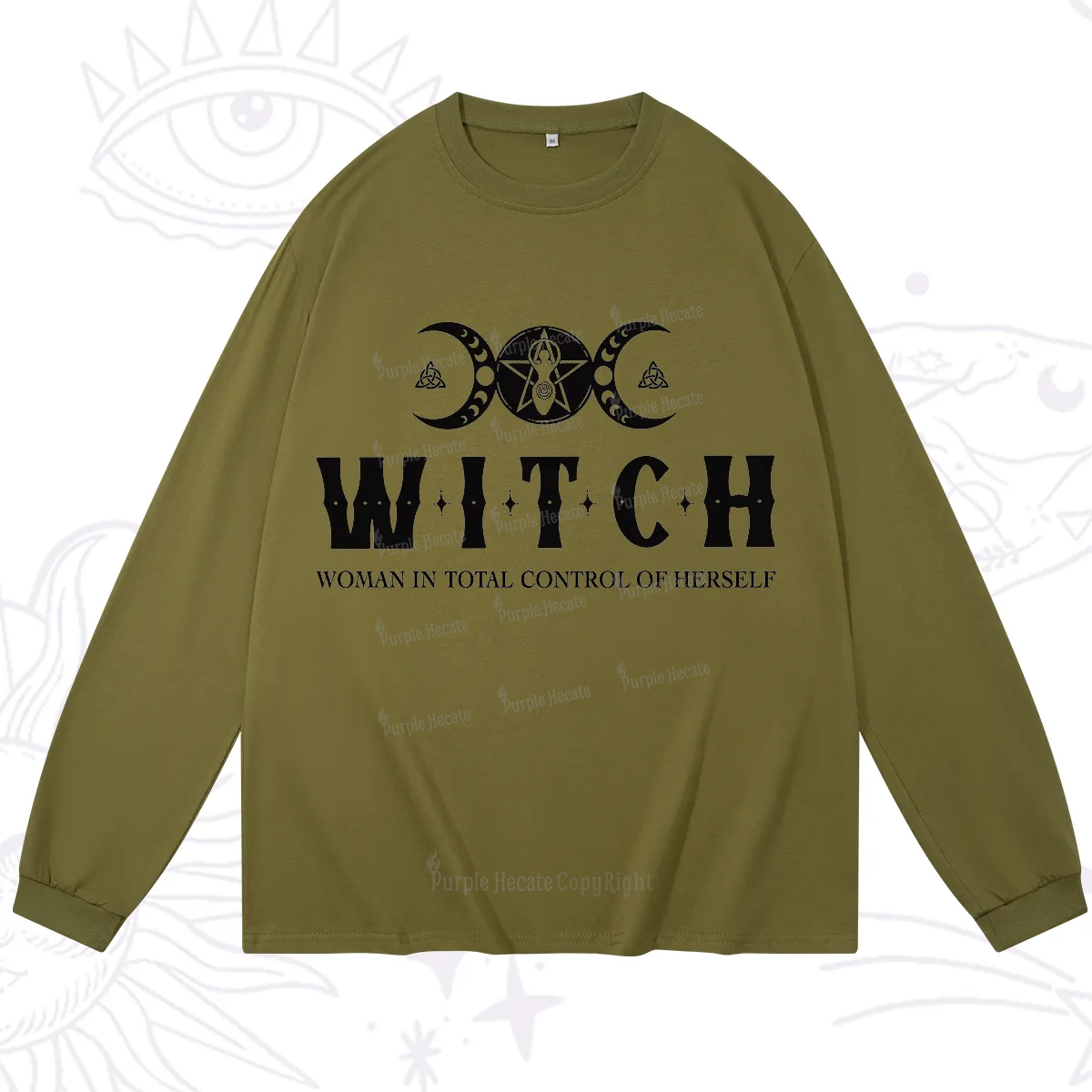 Purplehecate Hecate Woman in Total Control of Herself Long Sleeve T-Shirt