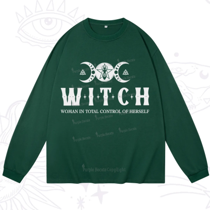 Purplehecate Hecate Woman in Total Control of Herself Long Sleeve T-Shirt