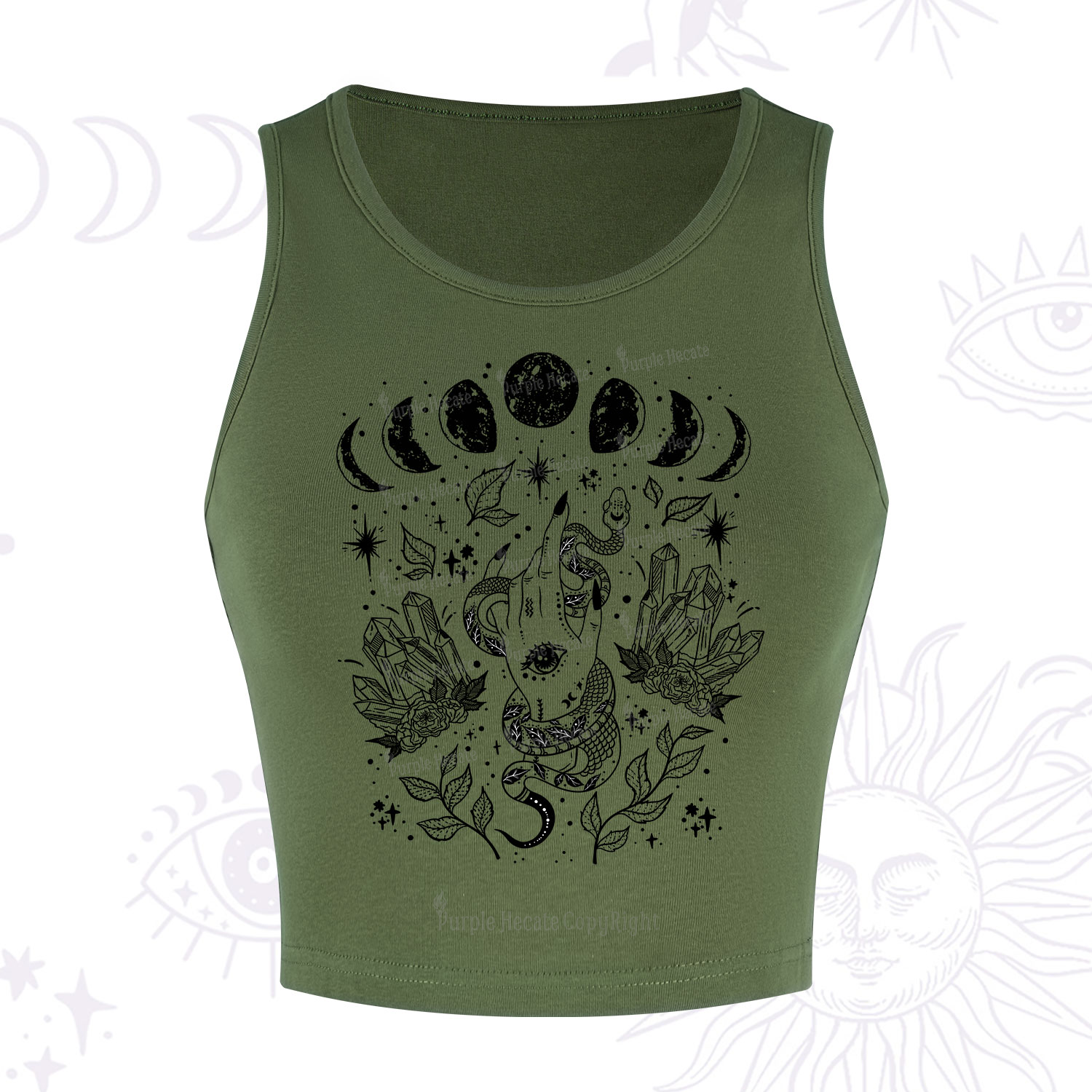 Purplehecate Reach For The Moon Crop Tank