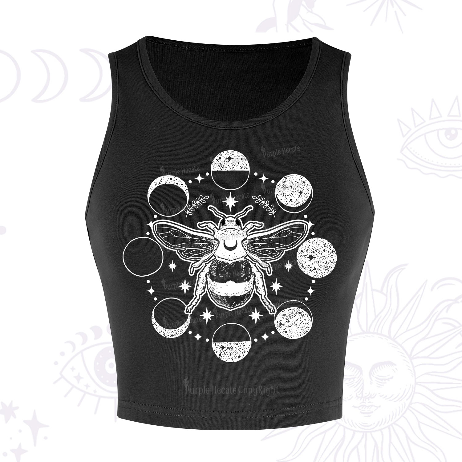 Purplehecate Moon Bee Crop Tank
