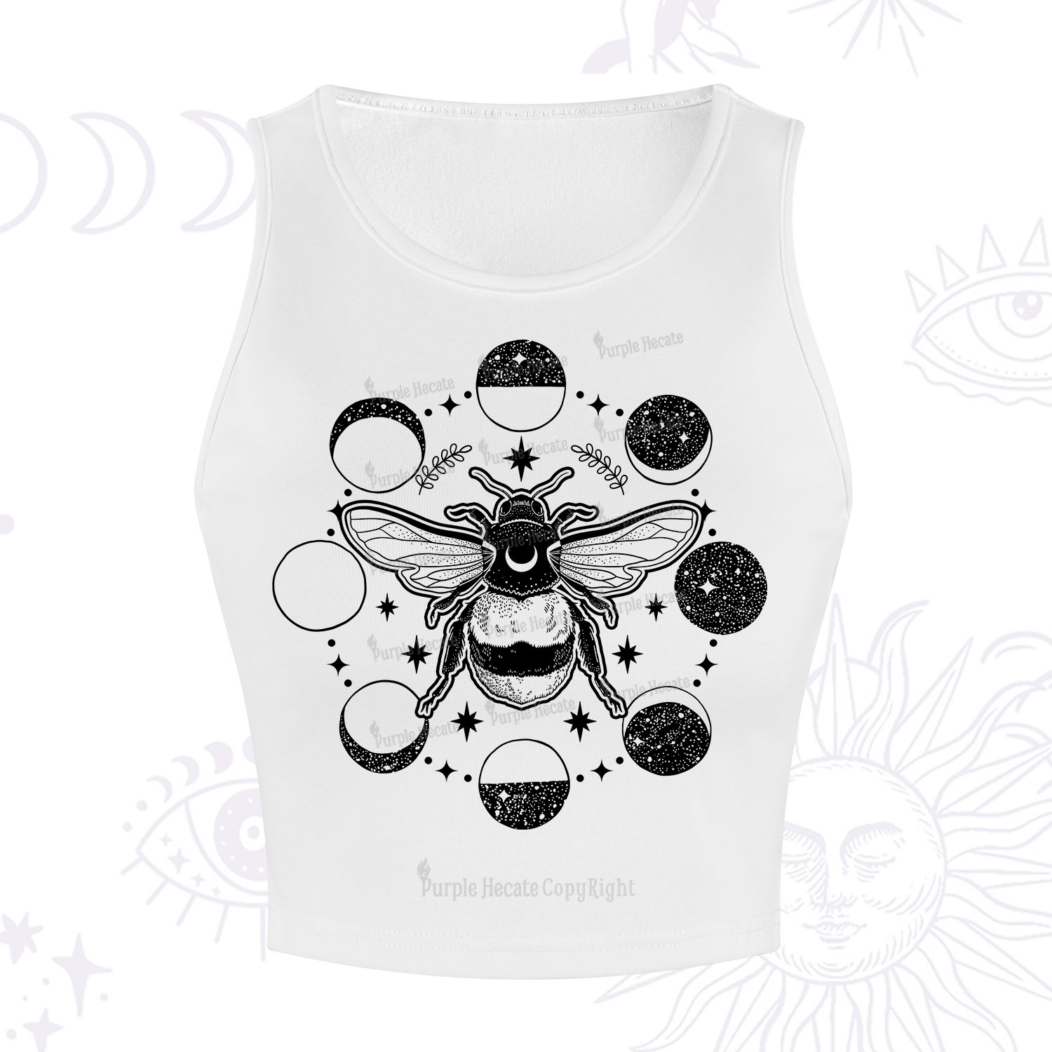 Purplehecate Moon Bee Crop Tank