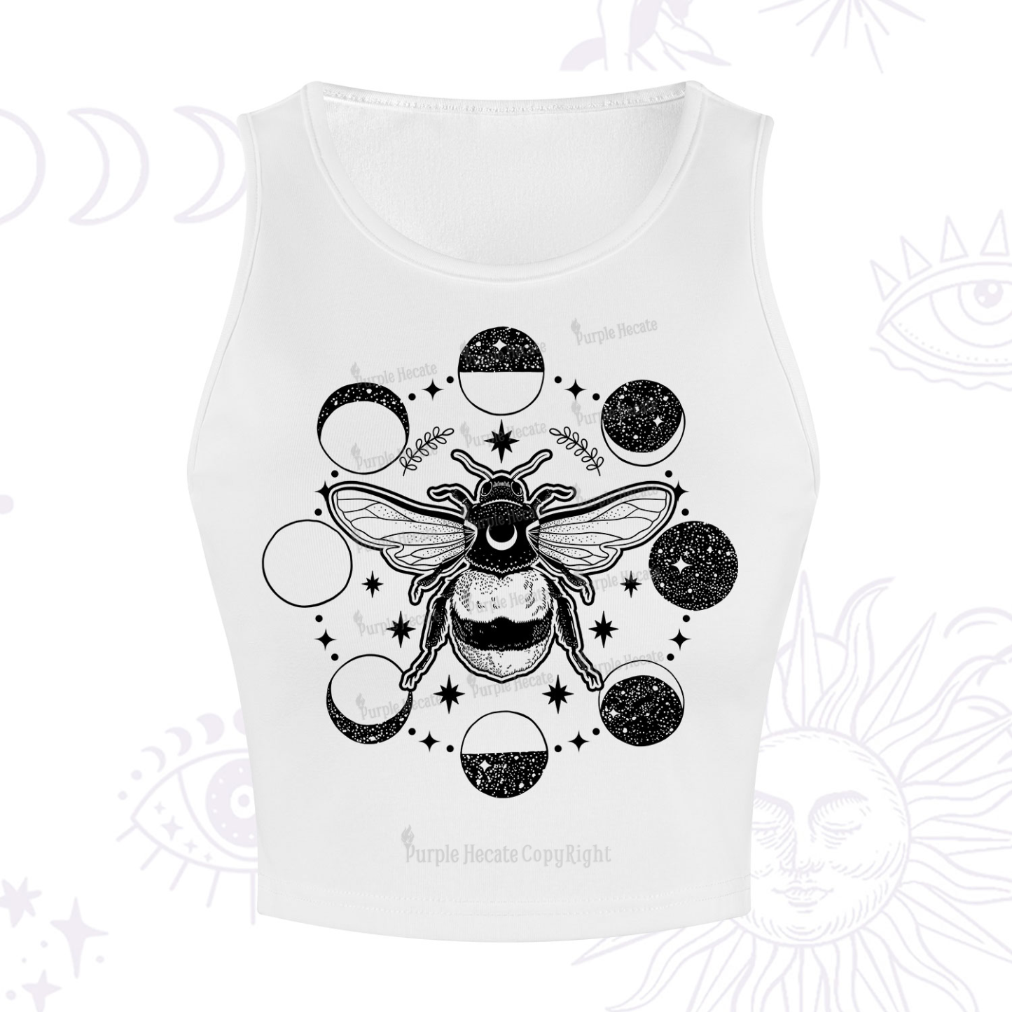 Purplehecate Moon Bee Crop Tank