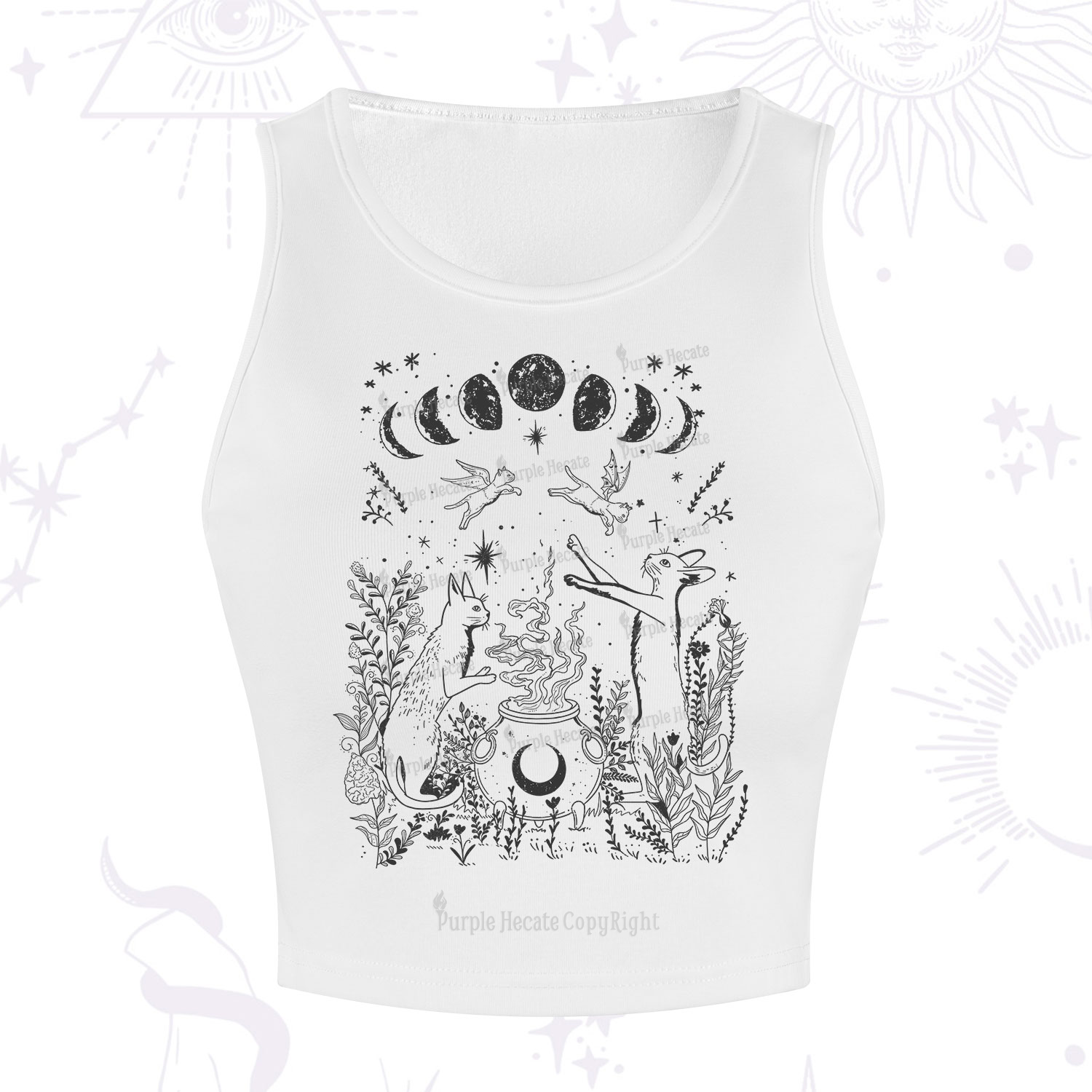Purplehecate Celestial Cat Crop Tank