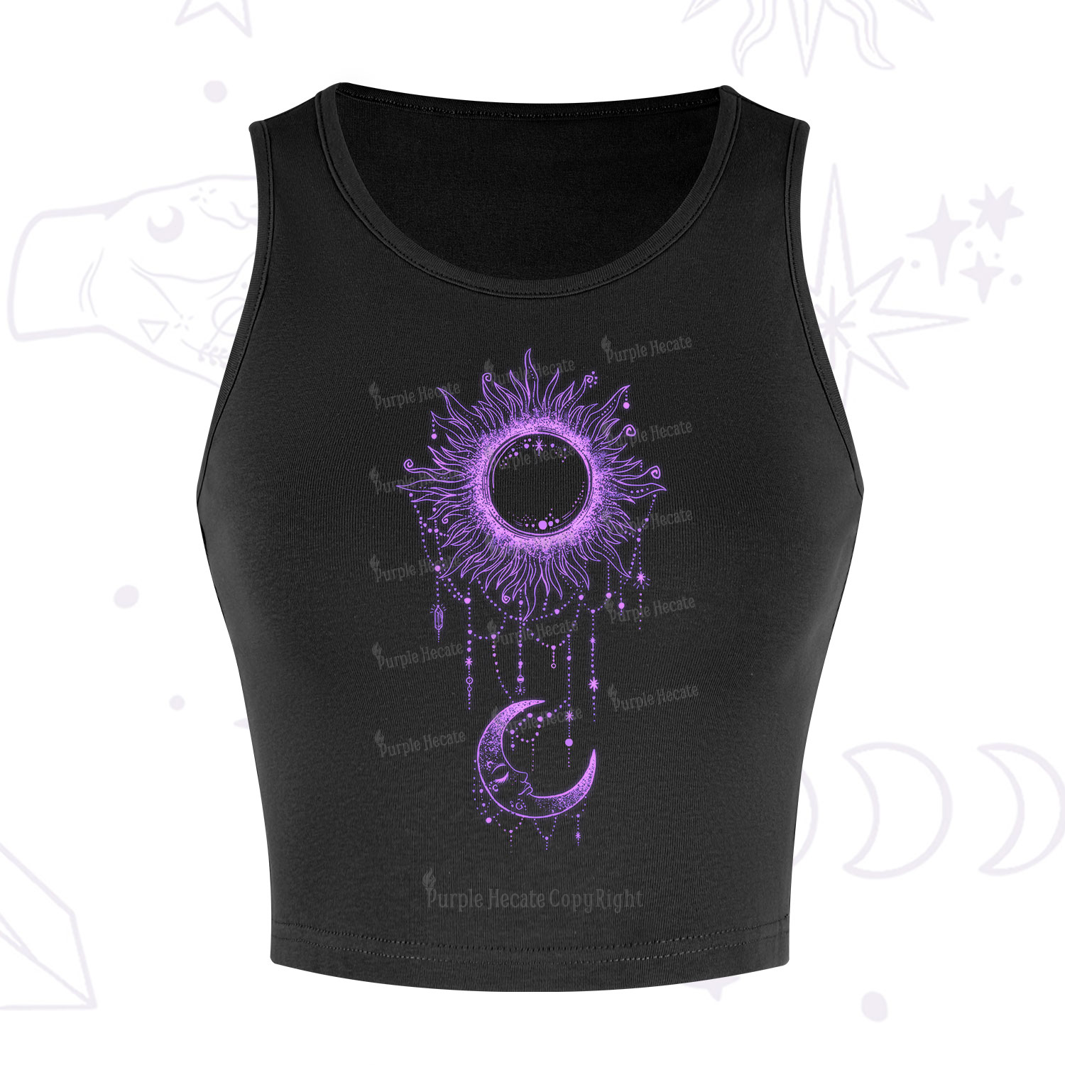 Purplehecate Radiance Of Sun And Moon Crop Tank
