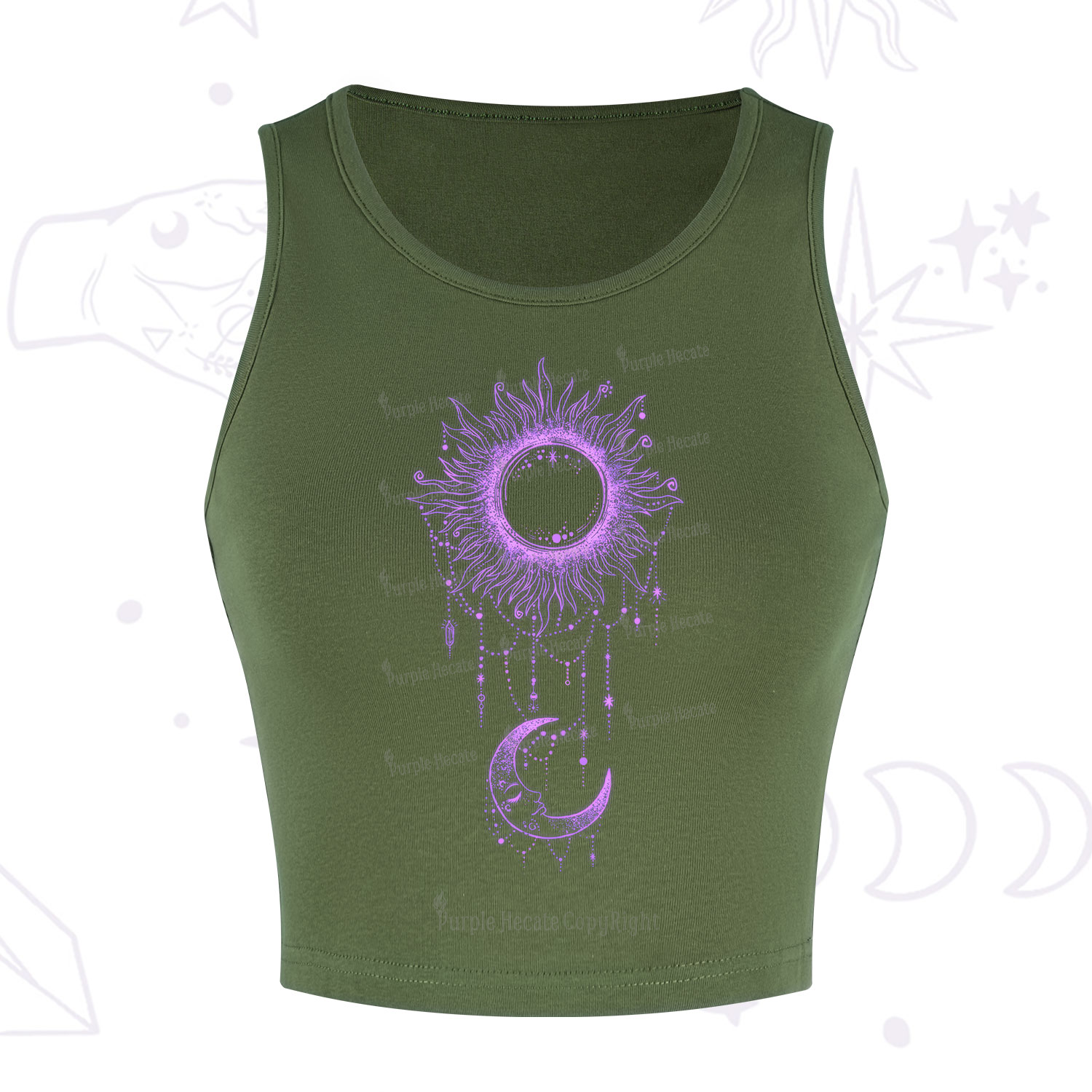 Purplehecate Radiance Of Sun And Moon Crop Tank