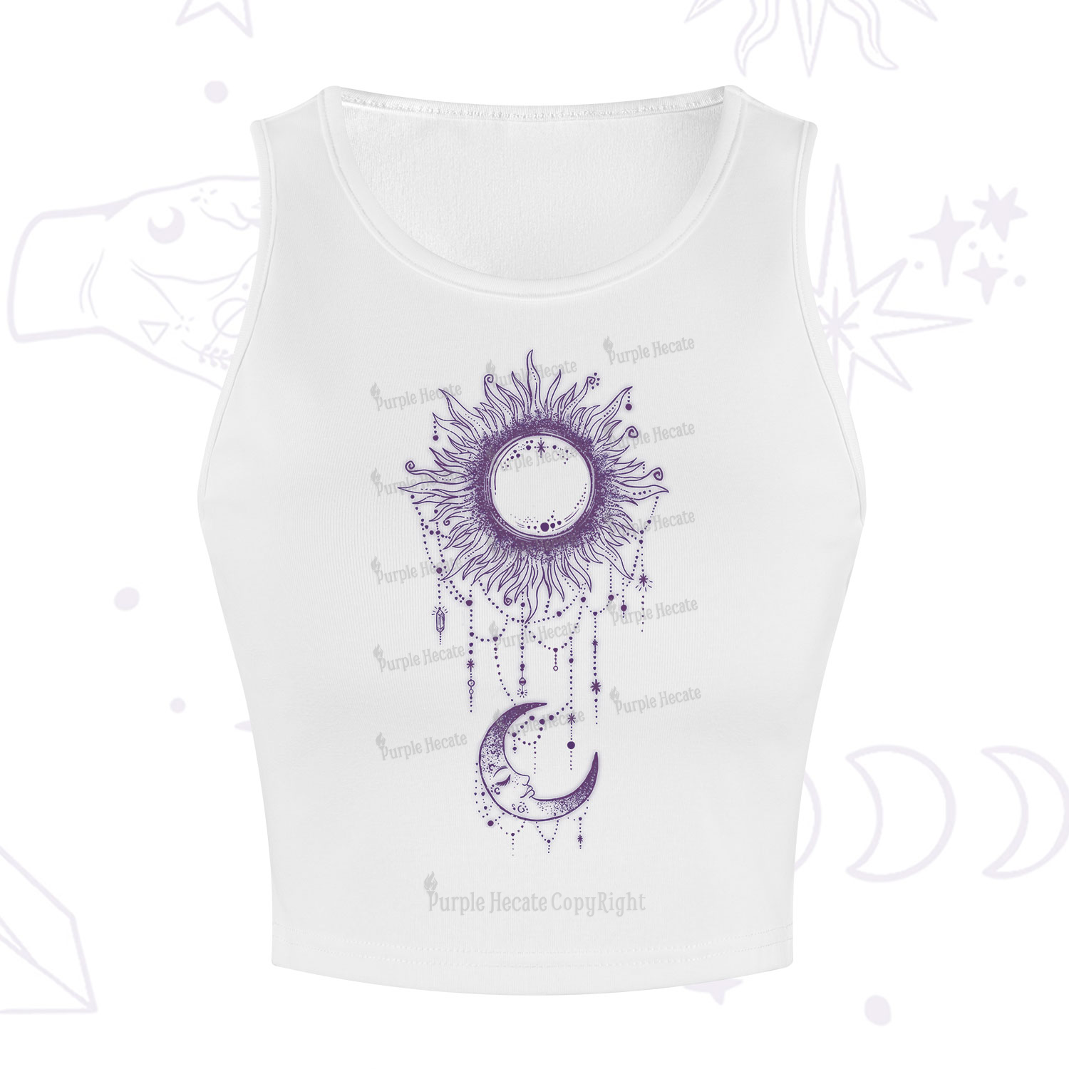 Purplehecate Radiance Of Sun And Moon Crop Tank