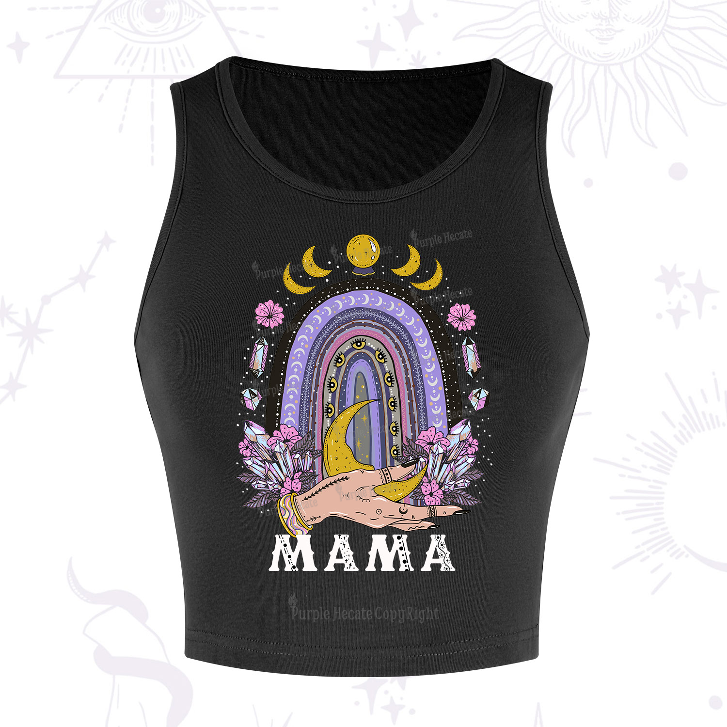 Purplehecate Gothic Mama Rainbow Crop Tank