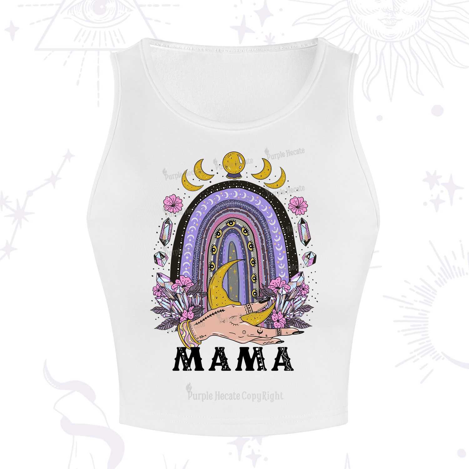 Purplehecate Gothic Mama Rainbow Crop Tank