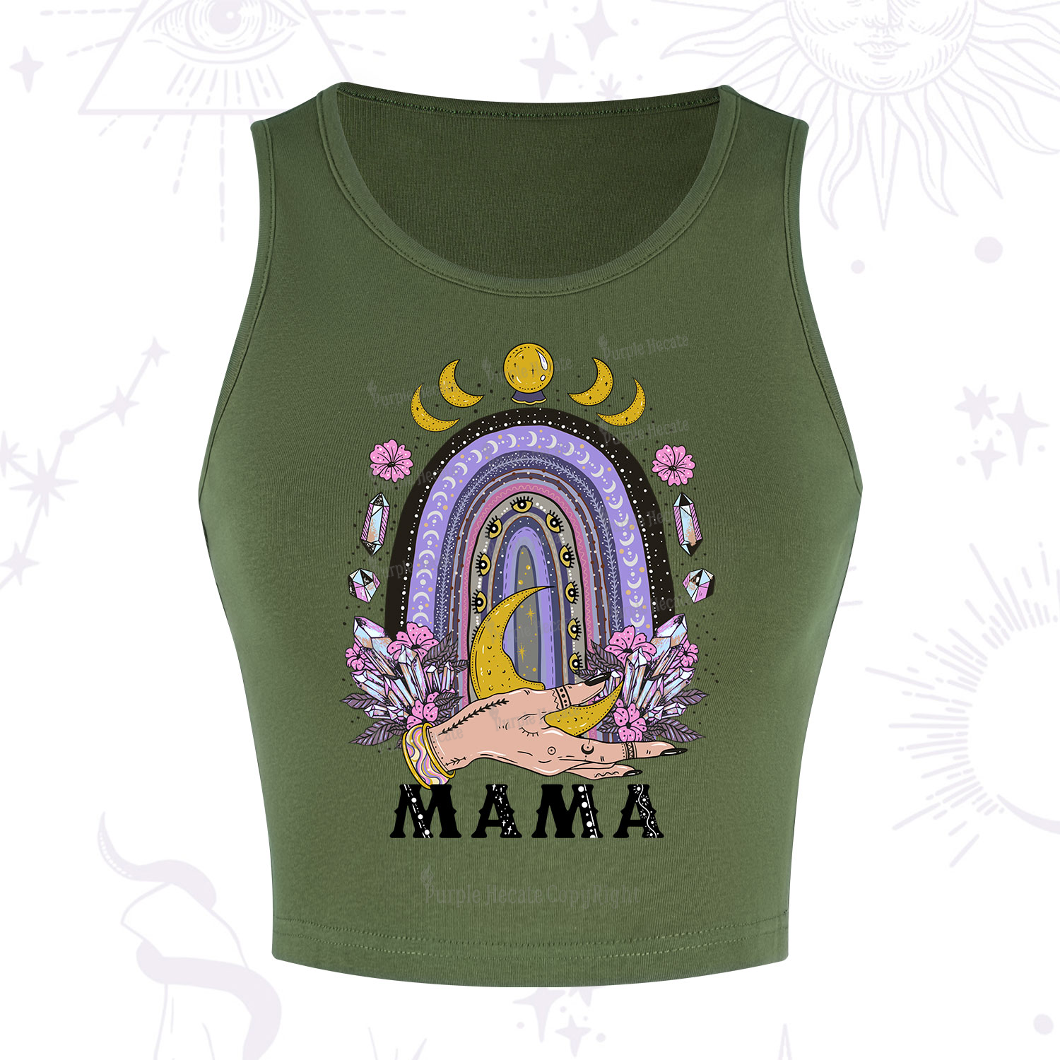 Purplehecate Gothic Mama Rainbow Crop Tank
