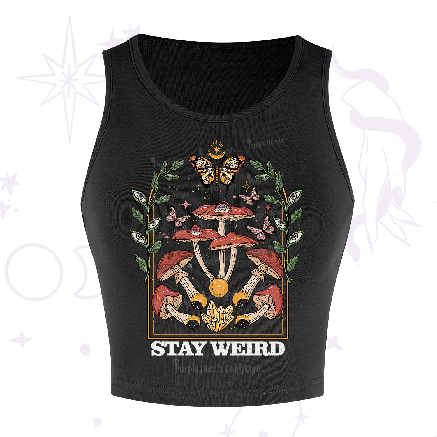 Purplehecate Stay Weird Crop Tank