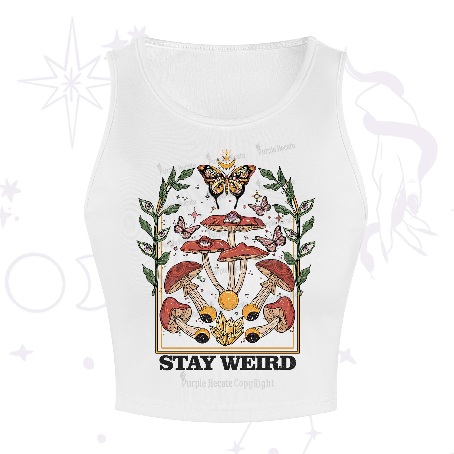 Purplehecate Stay Weird Crop Tank