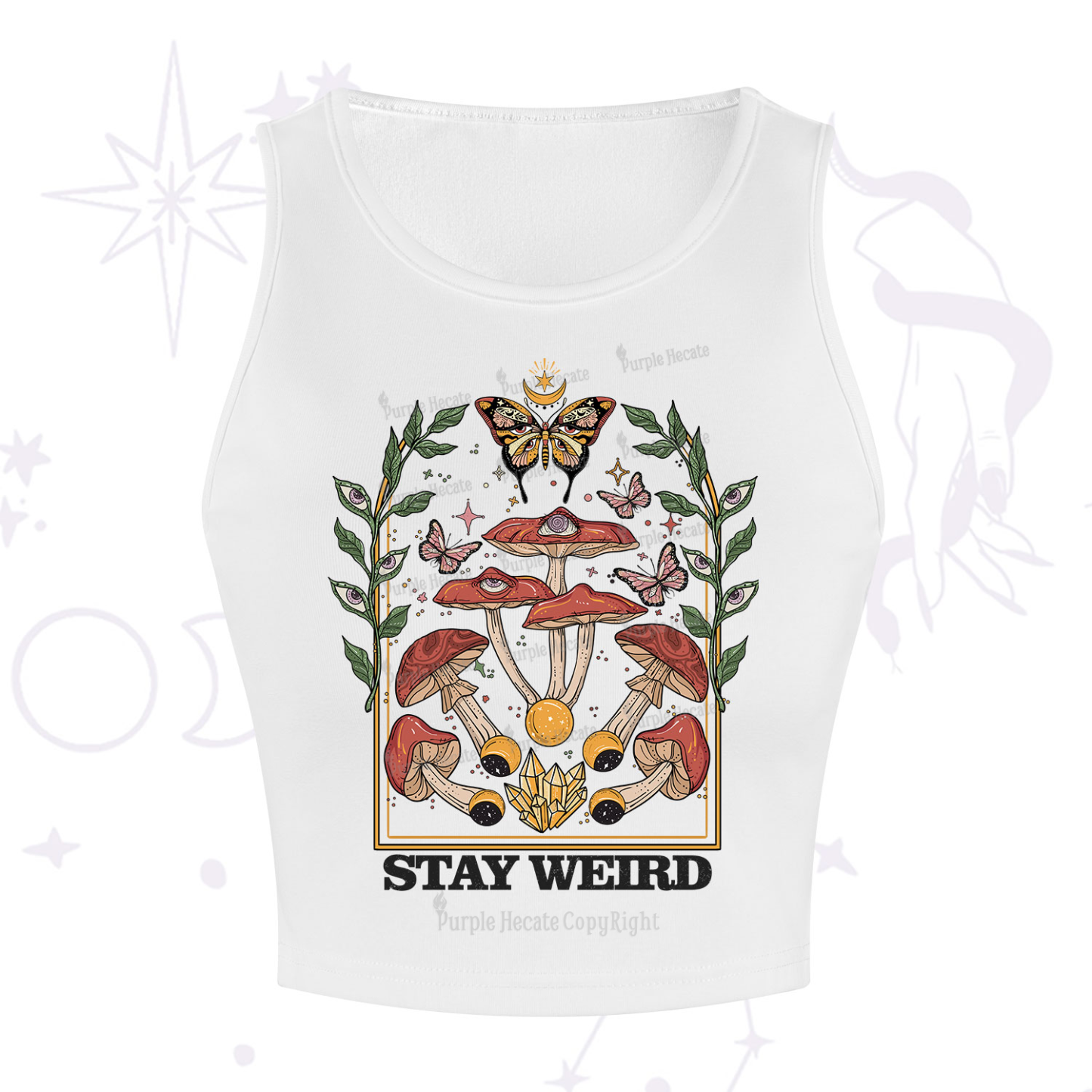 Purplehecate Stay Weird Crop Tank