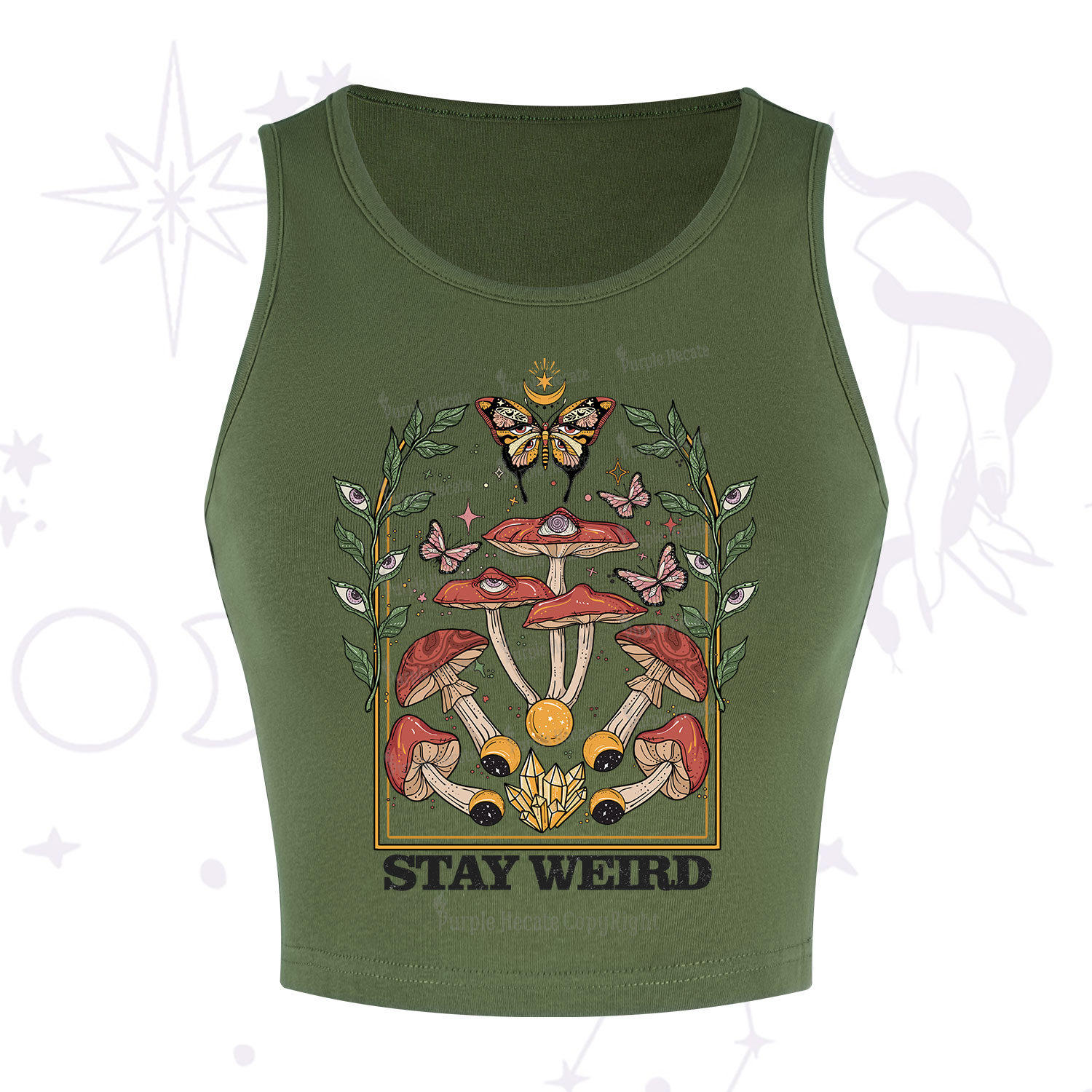 Purplehecate Stay Weird Crop Tank