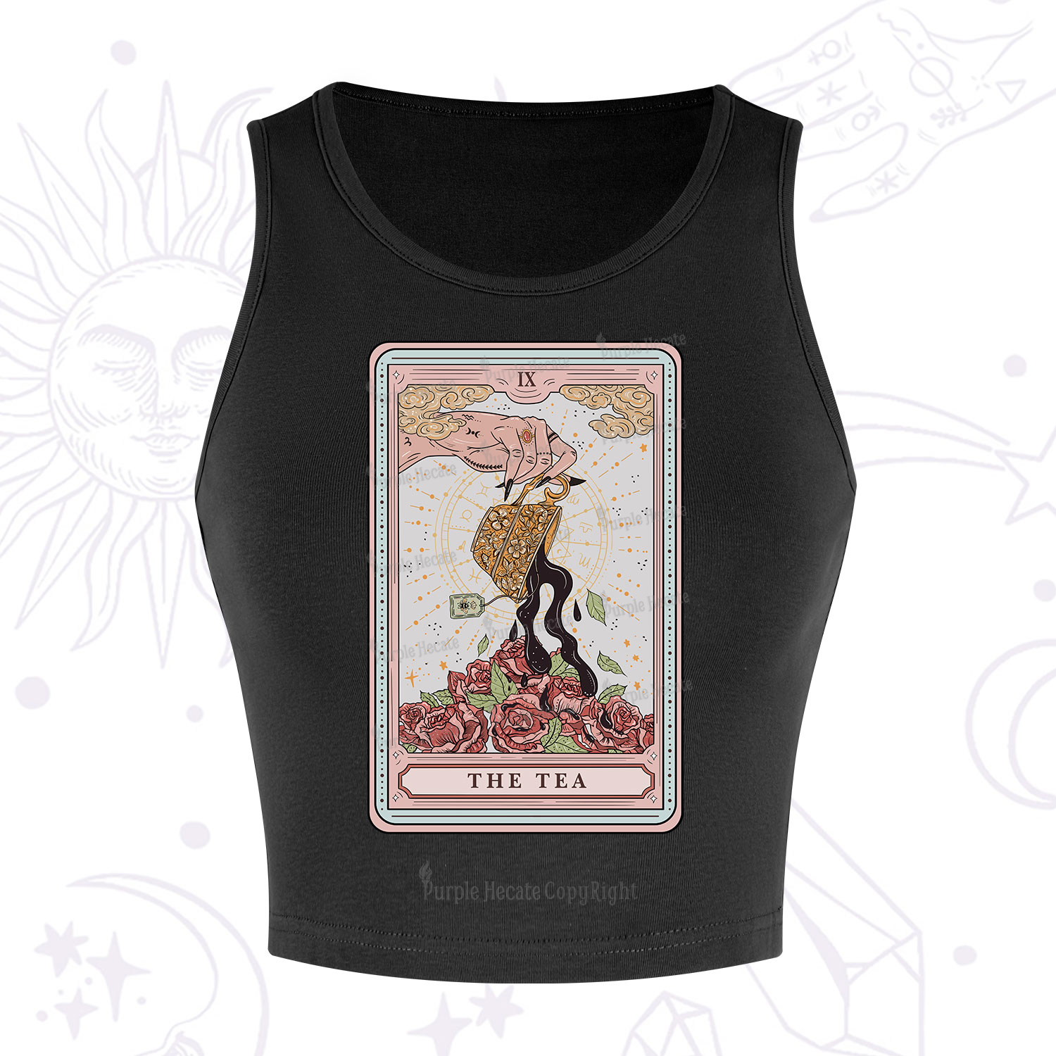 Purplehecate The Tea Food Tarot Crop Tank