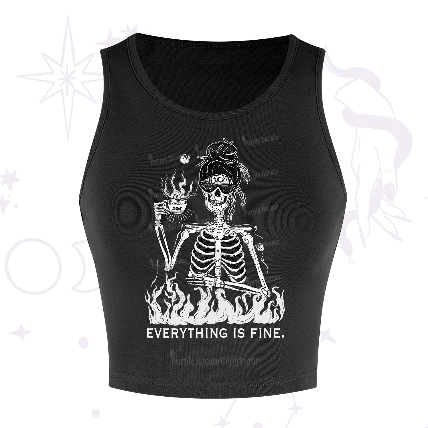 Purplehecate Everything Is Fine Crop Tank